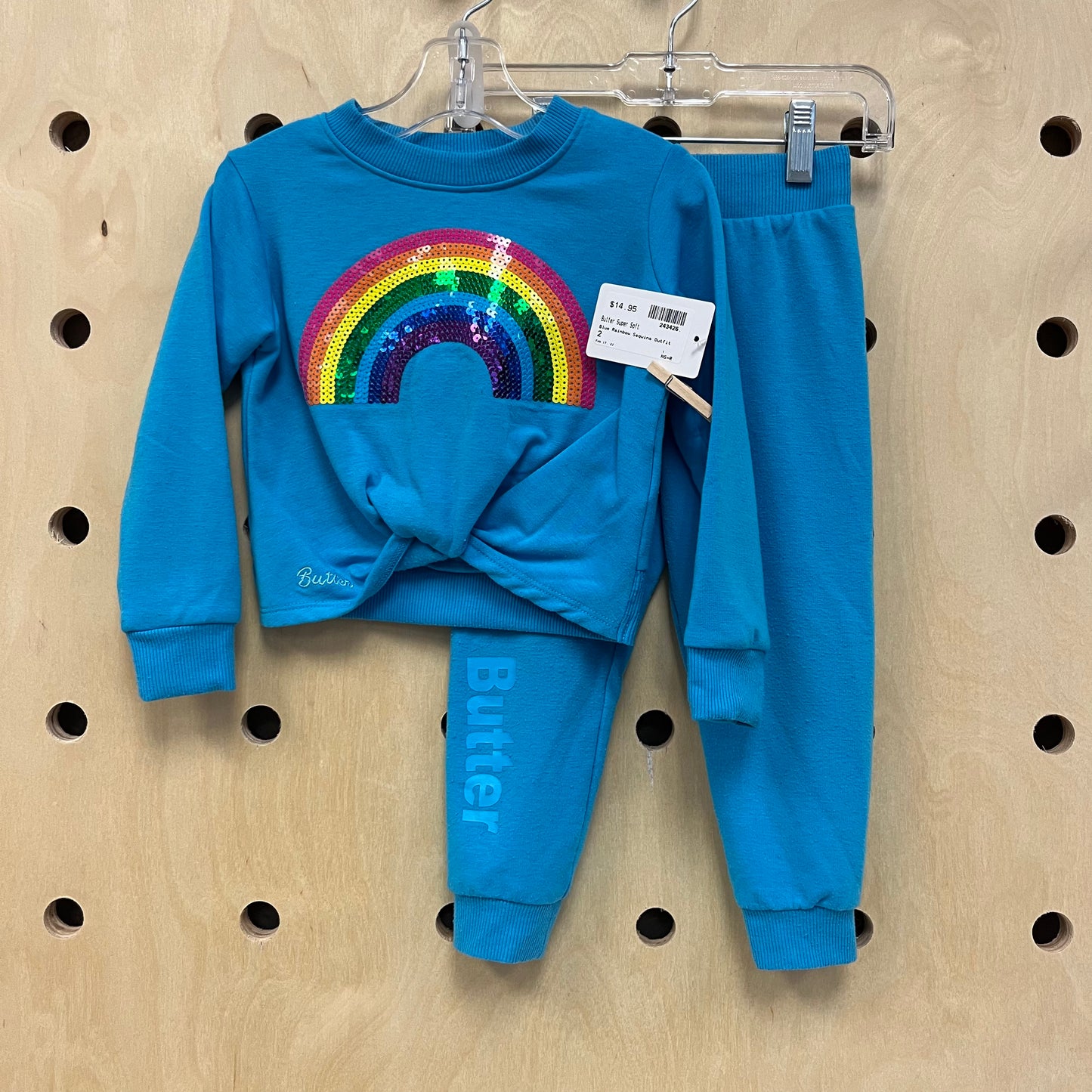 Blue Rainbow Sequins Outfit