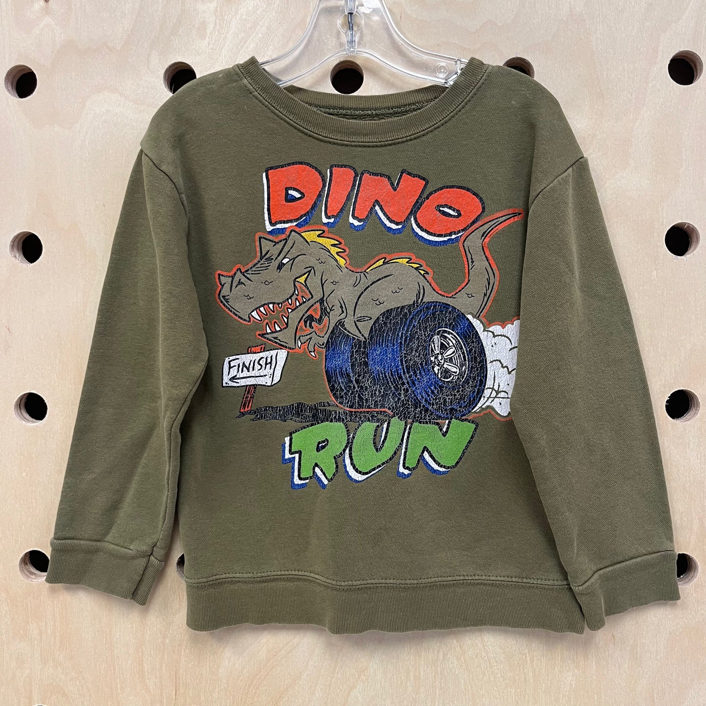 Green Dino Run Crewneck