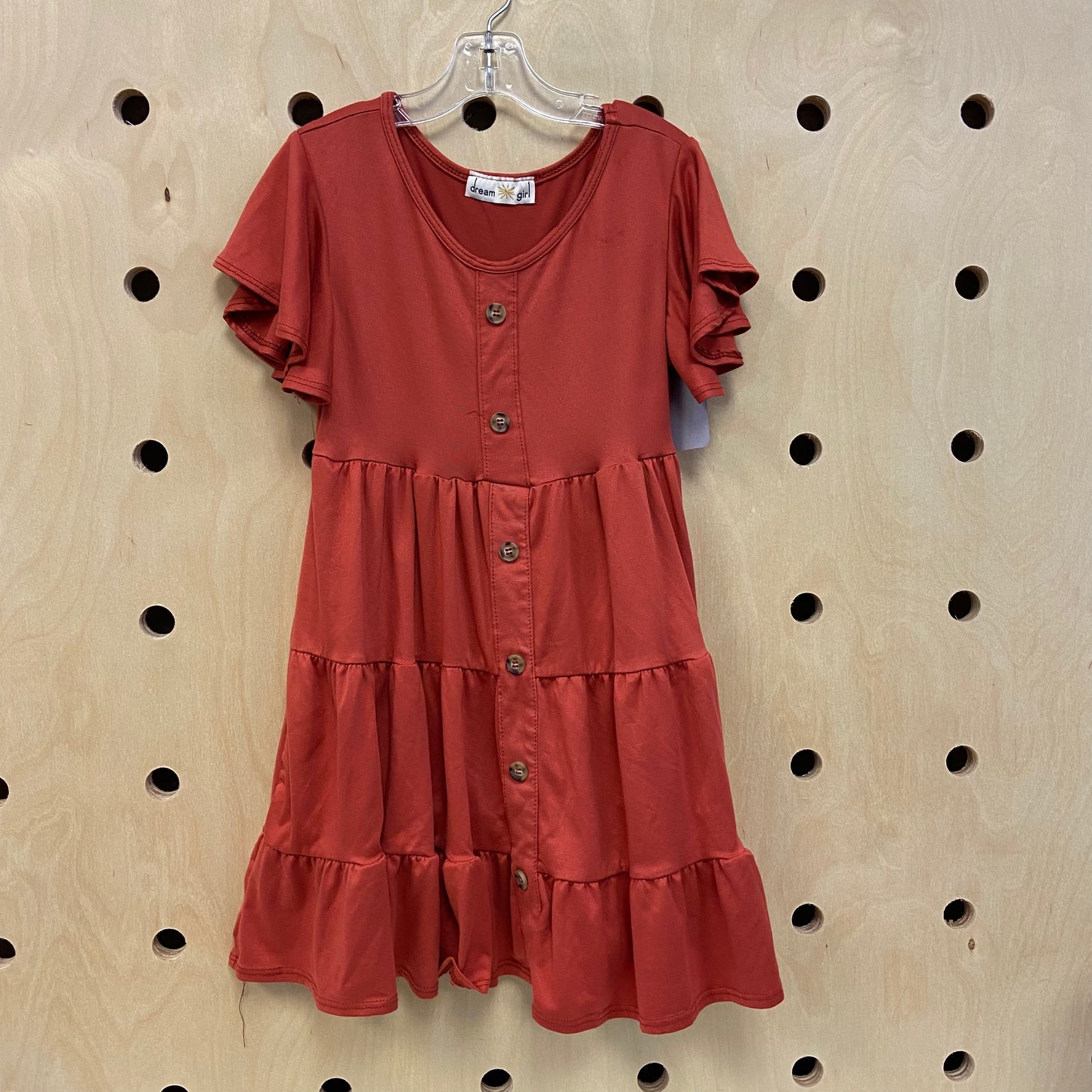 Rust Button Dress