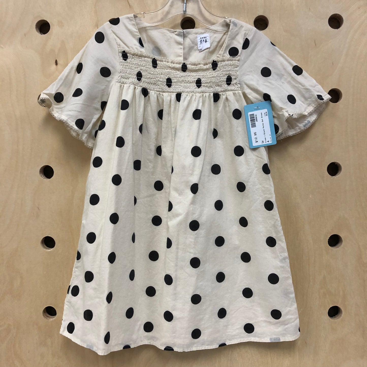 Cream + Black Polka Dot Dress