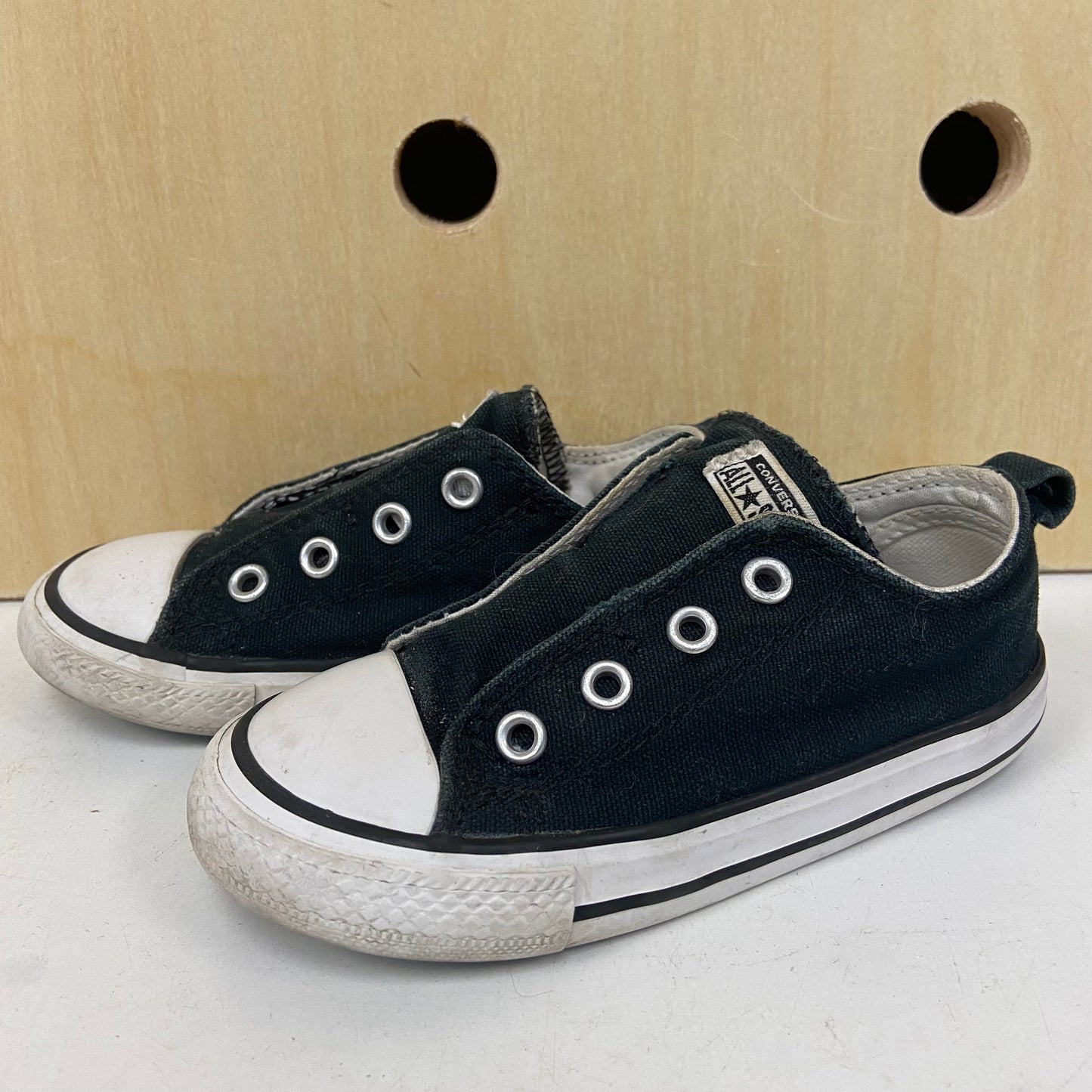 Black Laceless Velcro Low Tops