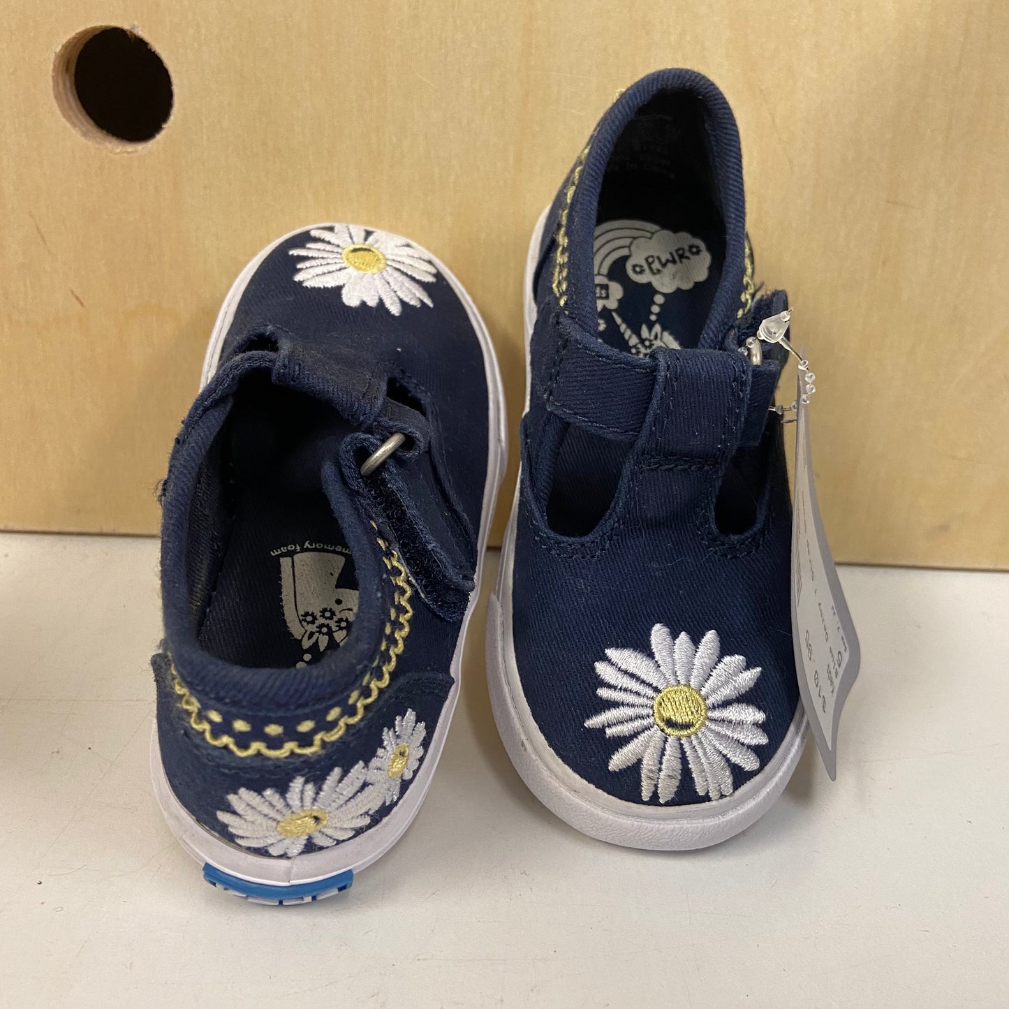 Blue Daisy T Strap Shoes