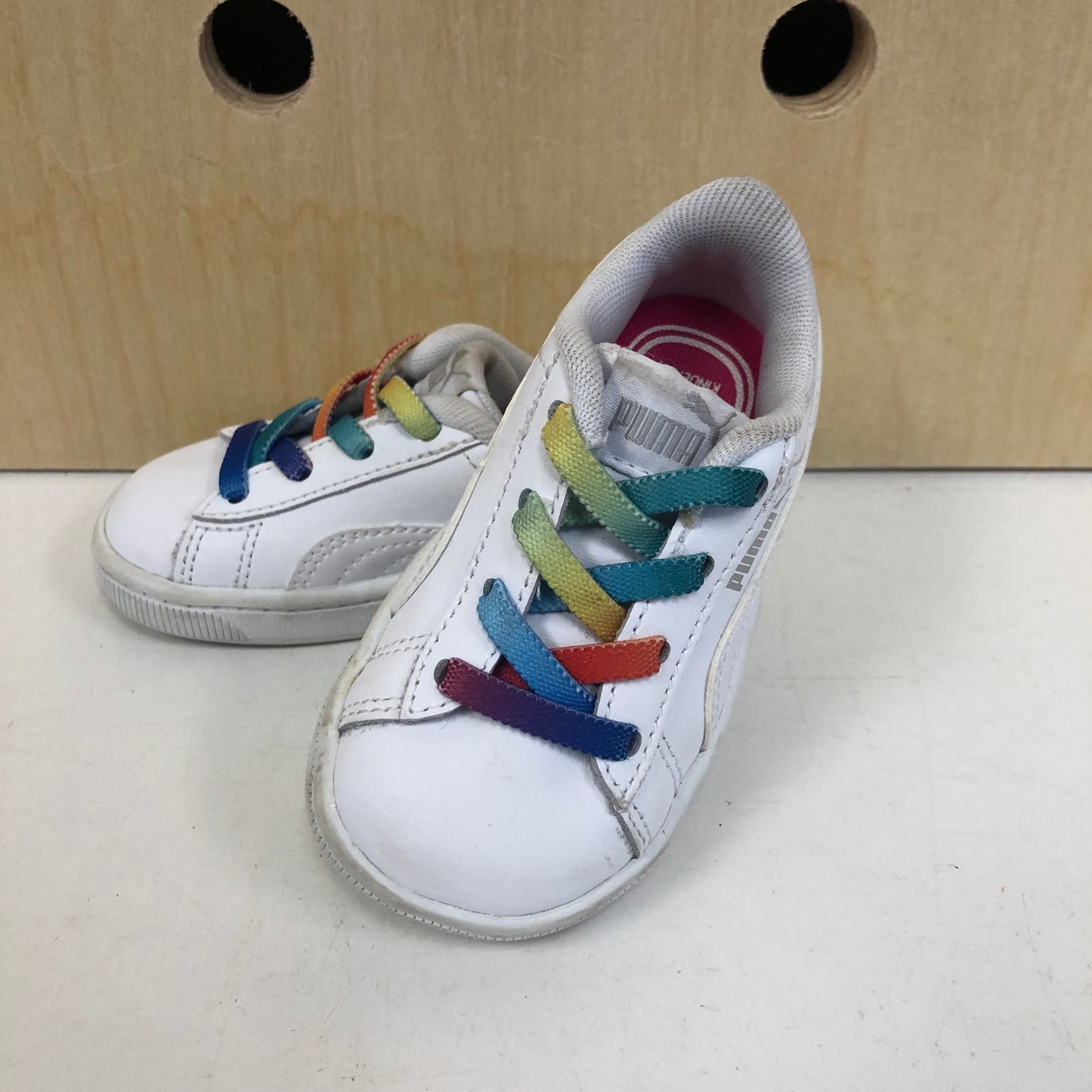 White Rainbow Lace Sneakers