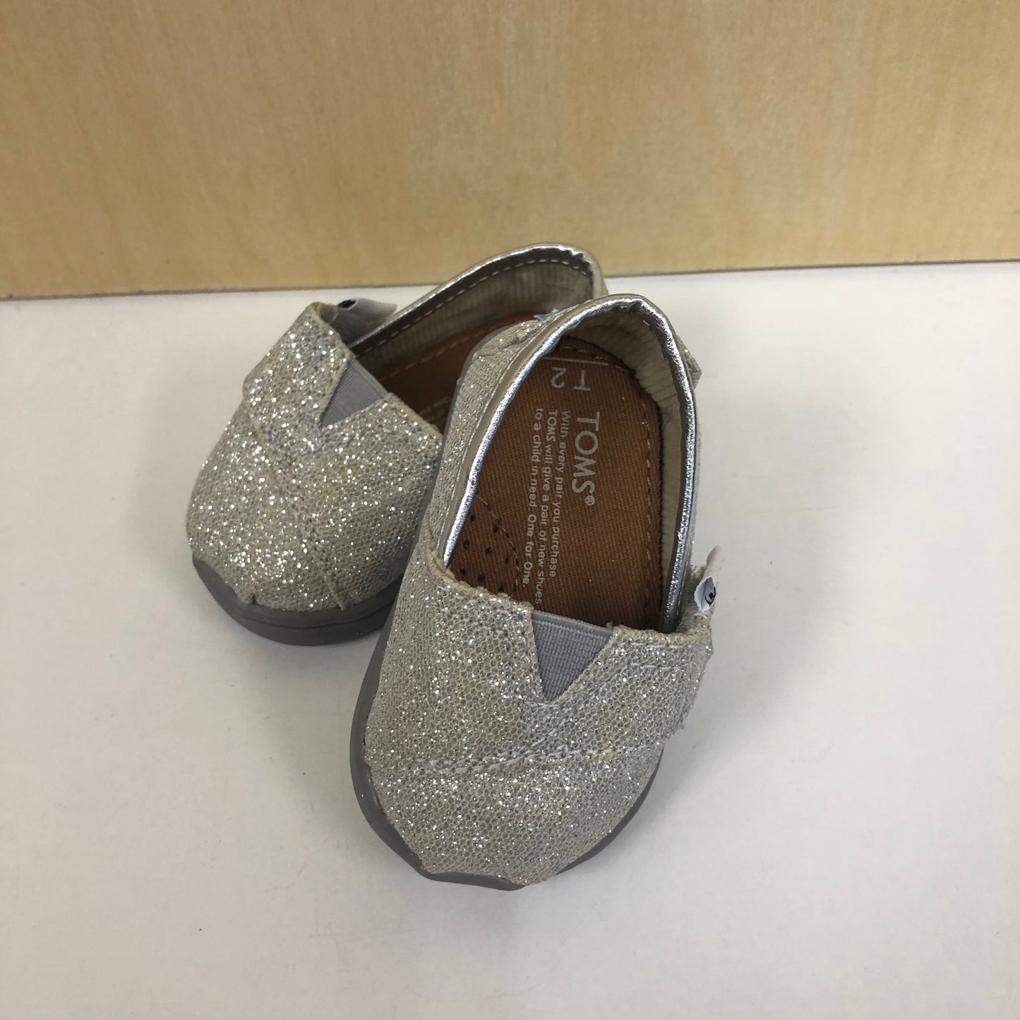 Silver Glitter Canvas Slip Ons