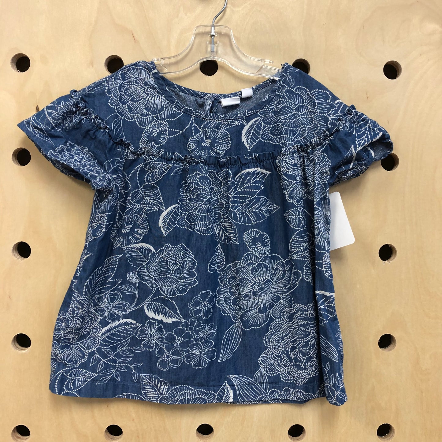 Chambray + White Floral Top