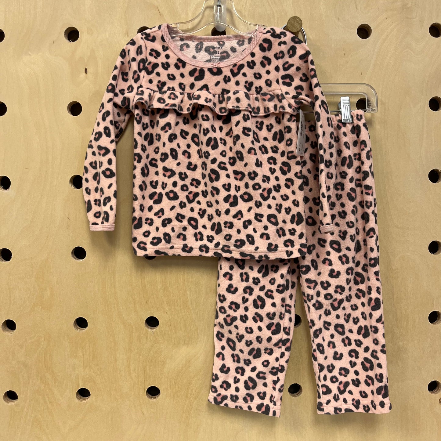 Pink Leopard Fleece Pajamas