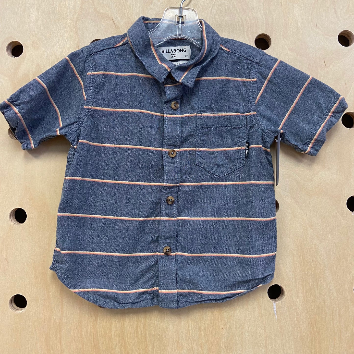 Blue + Orange Button Up Shirt