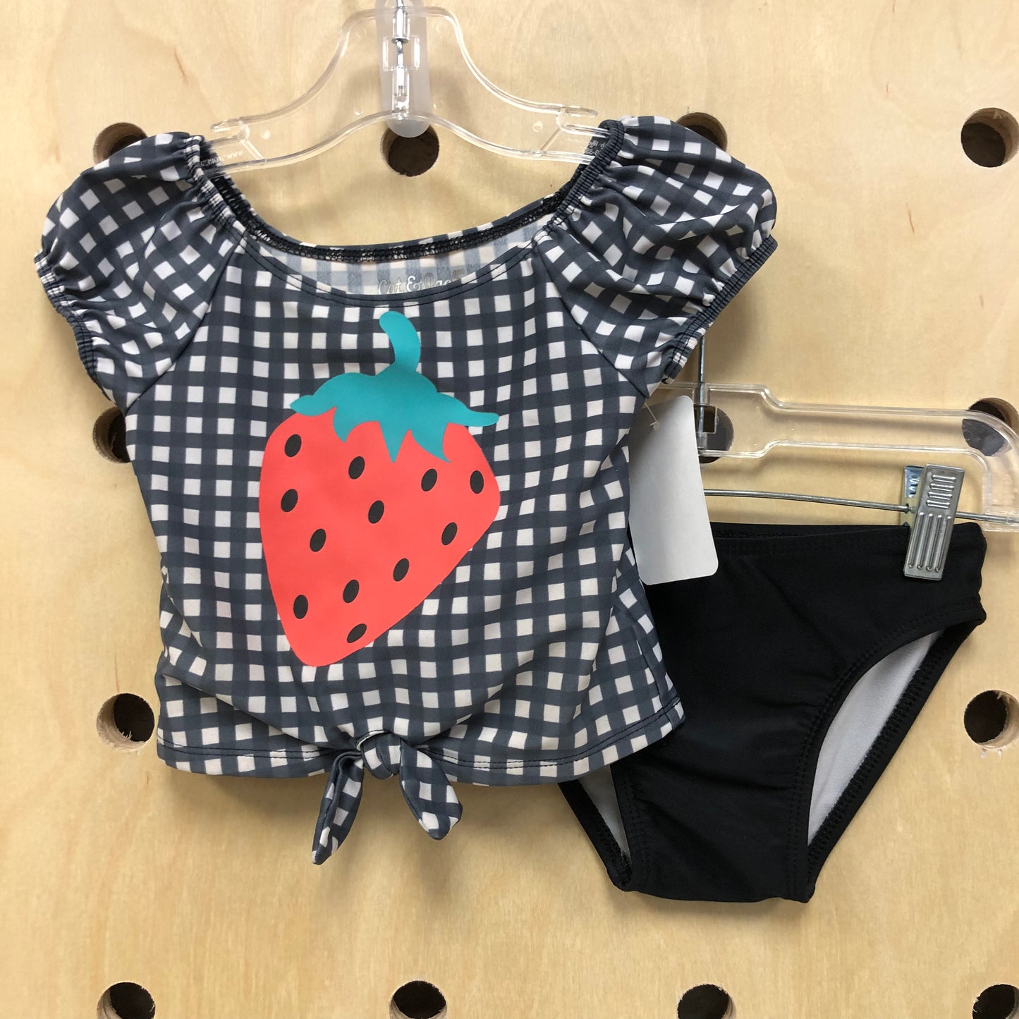 Black/Grey Strawberry 2pc Swim