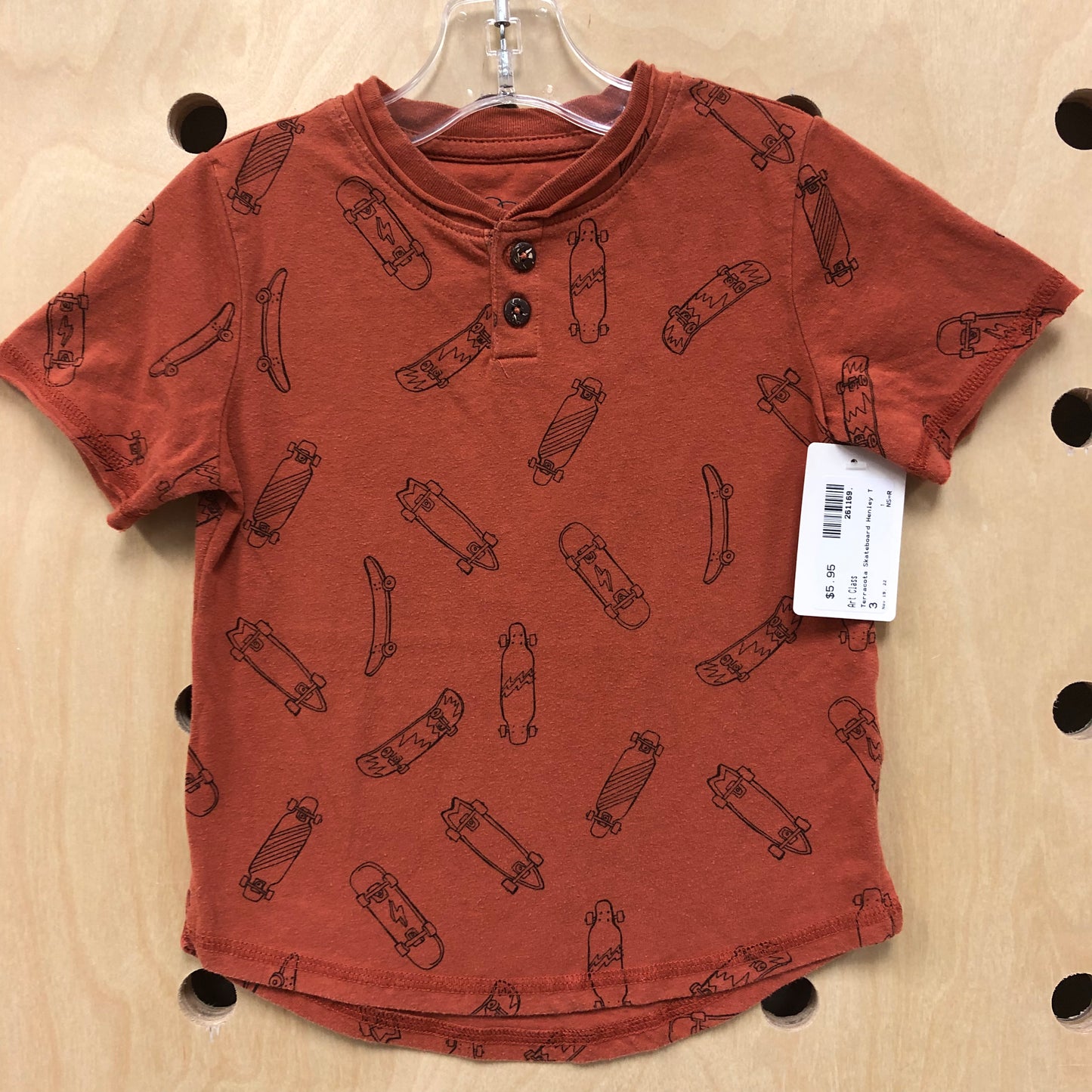 Terracota Skateboard Henley Tee