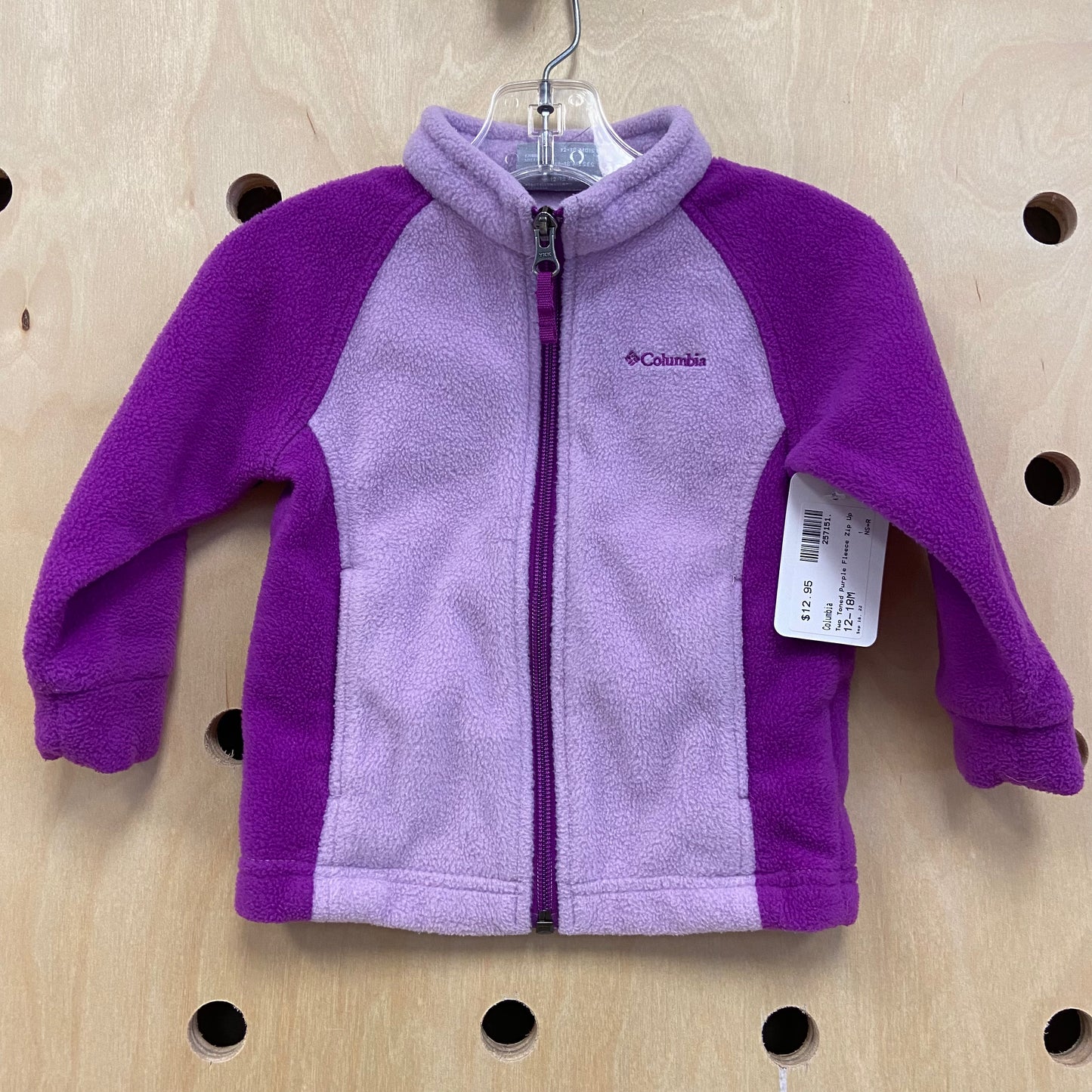 Two Toned Purple Fleece Zip Up