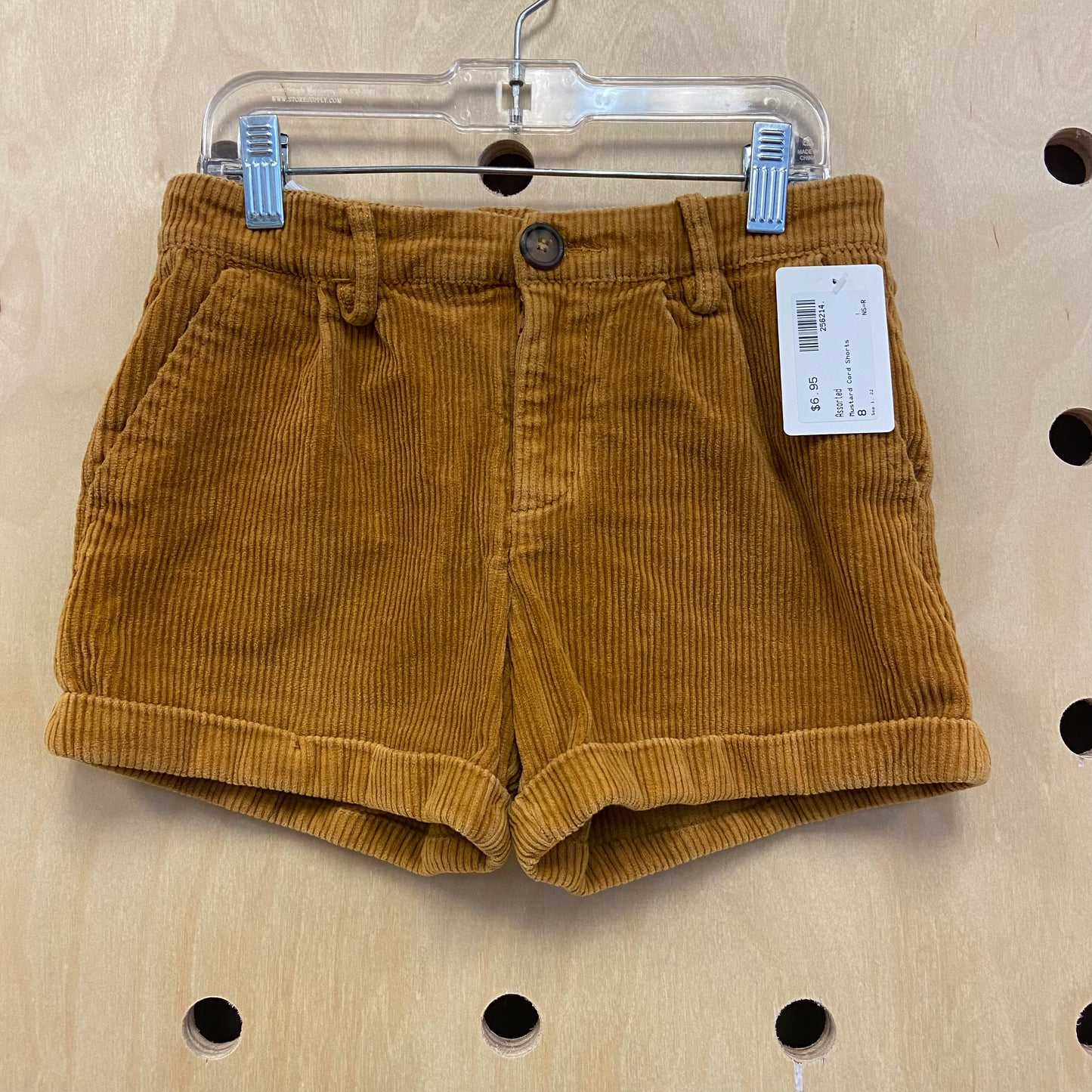 Mustard Cord Shorts