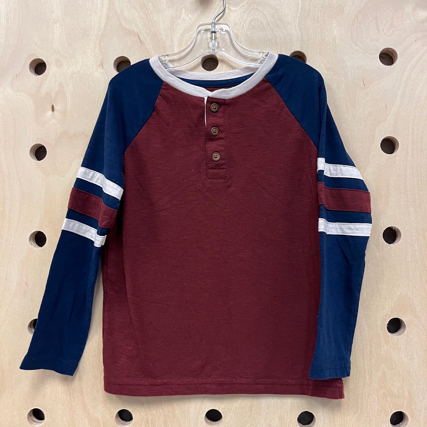 Blue + Burgundy LS Henley