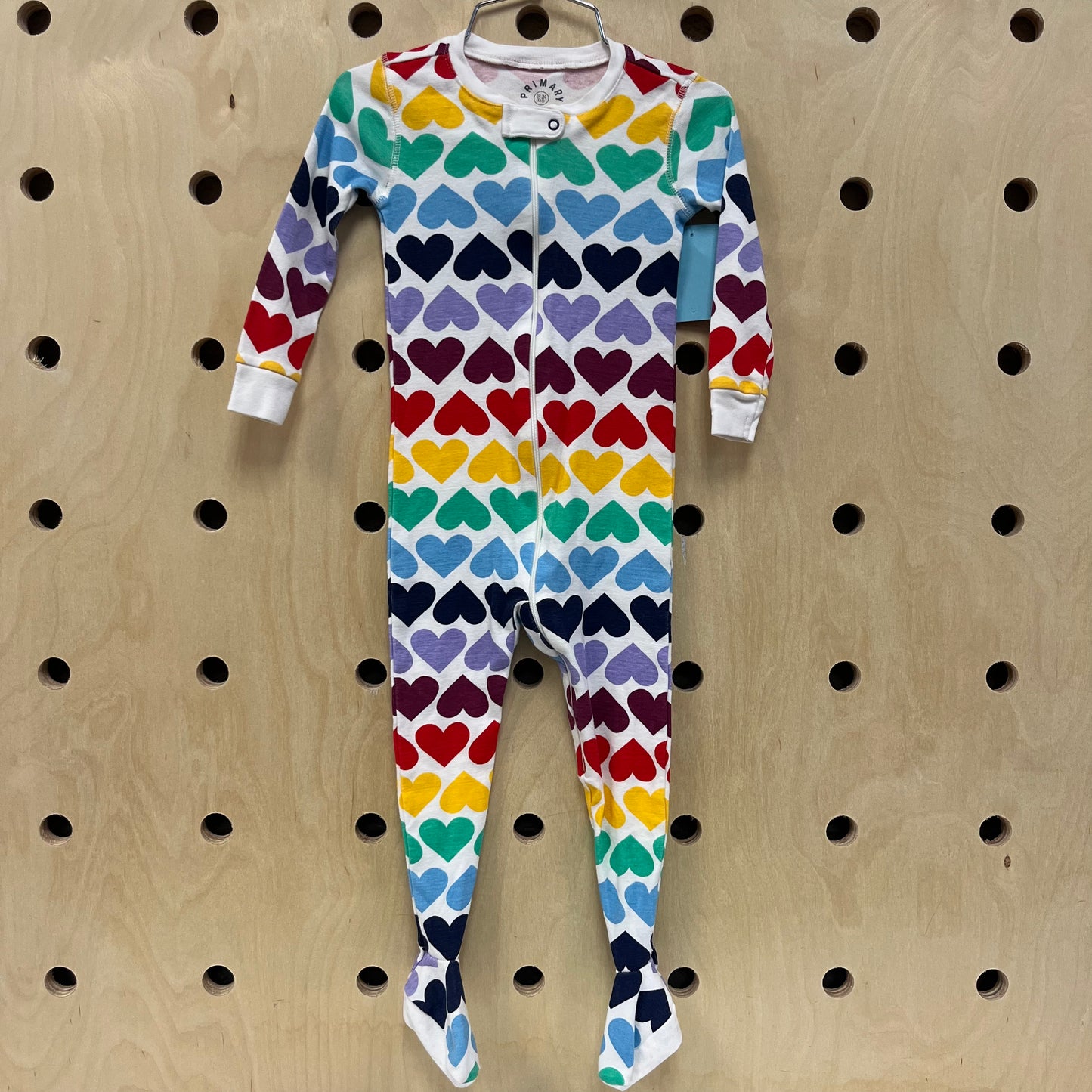 Rainbow Hearts Zipper Footies