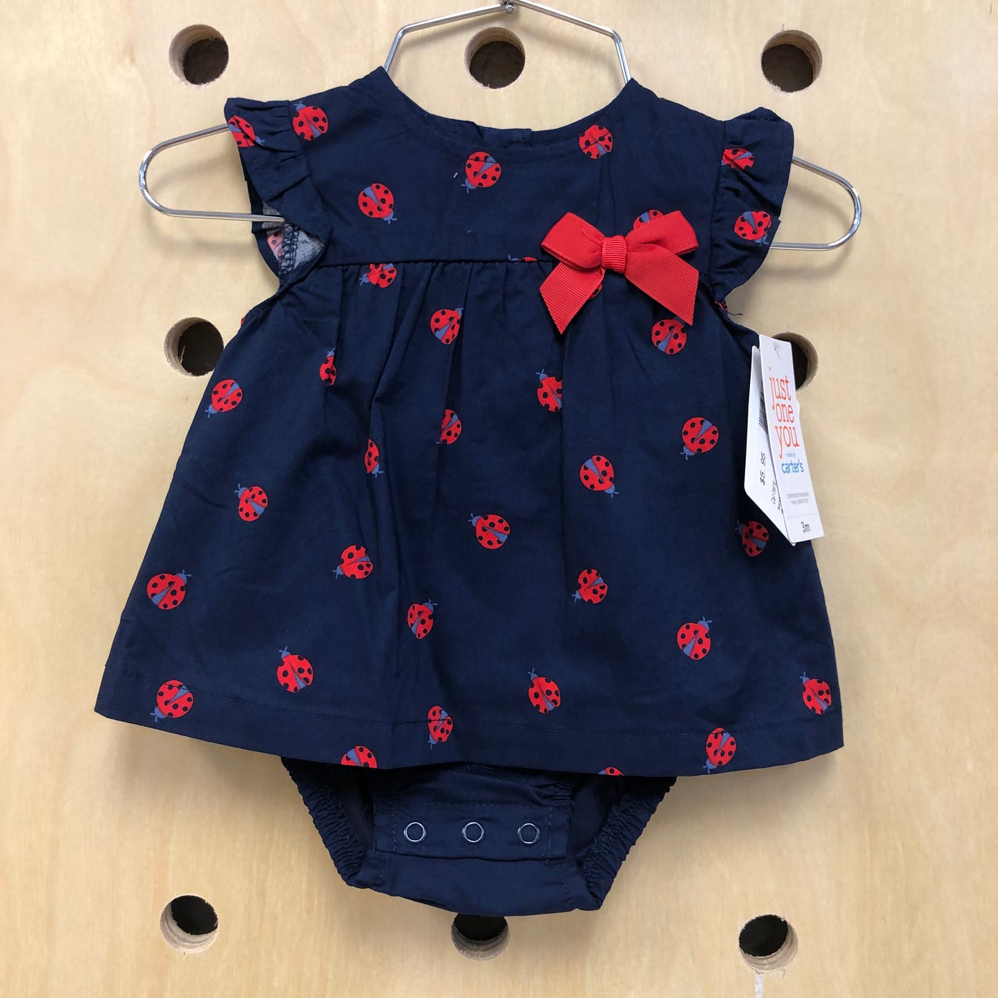 Navy Ladybug Romper NEW