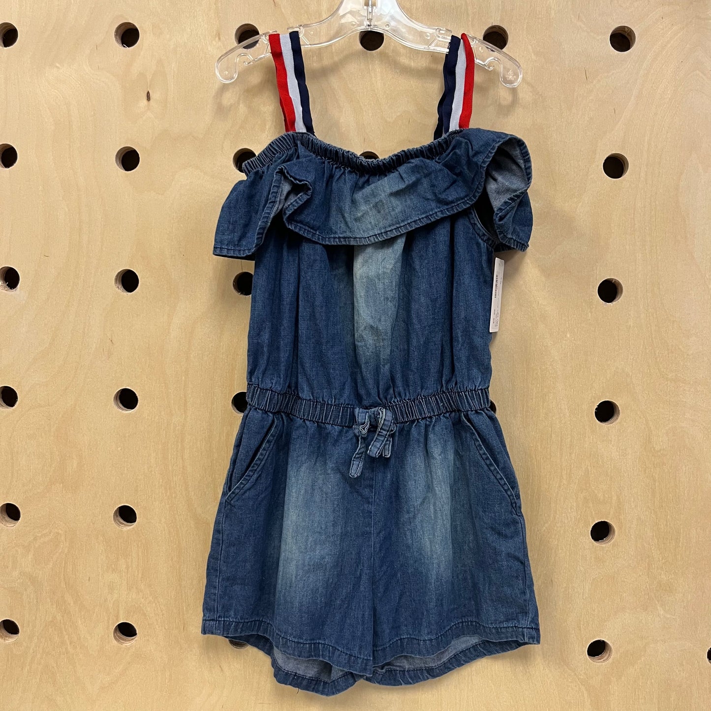 Soft Denim Ruffle Romper