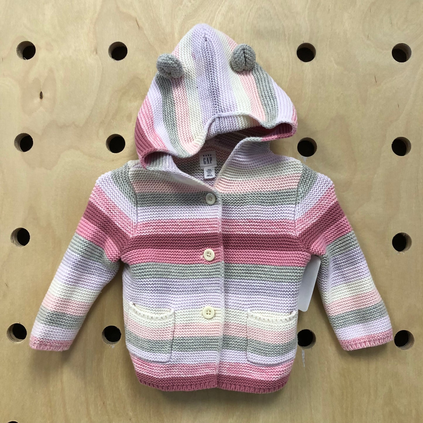 Pink Striped Bear Sweater