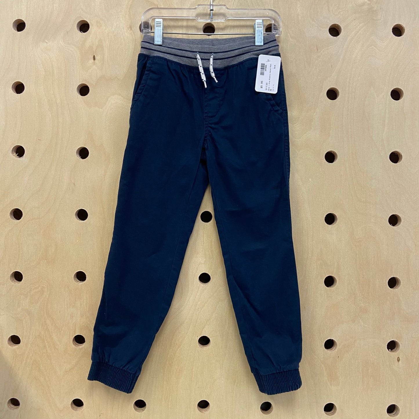 Blue + Grey Elastic Waist Pant