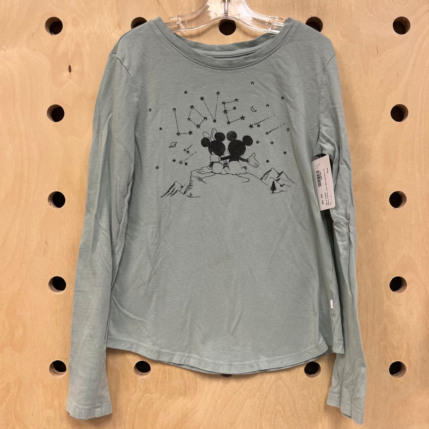 Dusty Blue Love Rhinestone LS