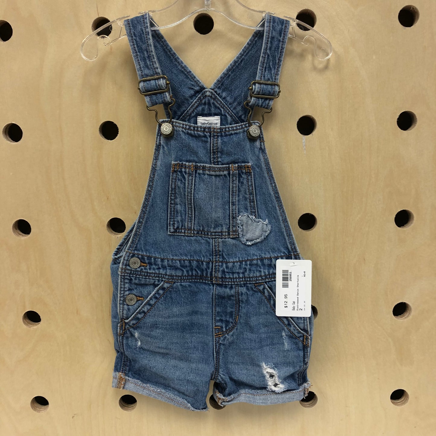 Distressed Denim Shortalls