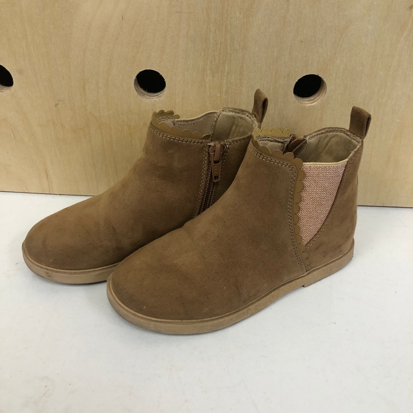 Tan + Pink Ankle Boots