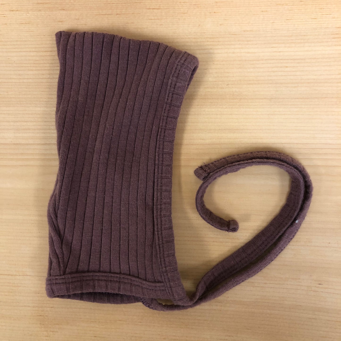 Plum Ribbed Elf Bonnet