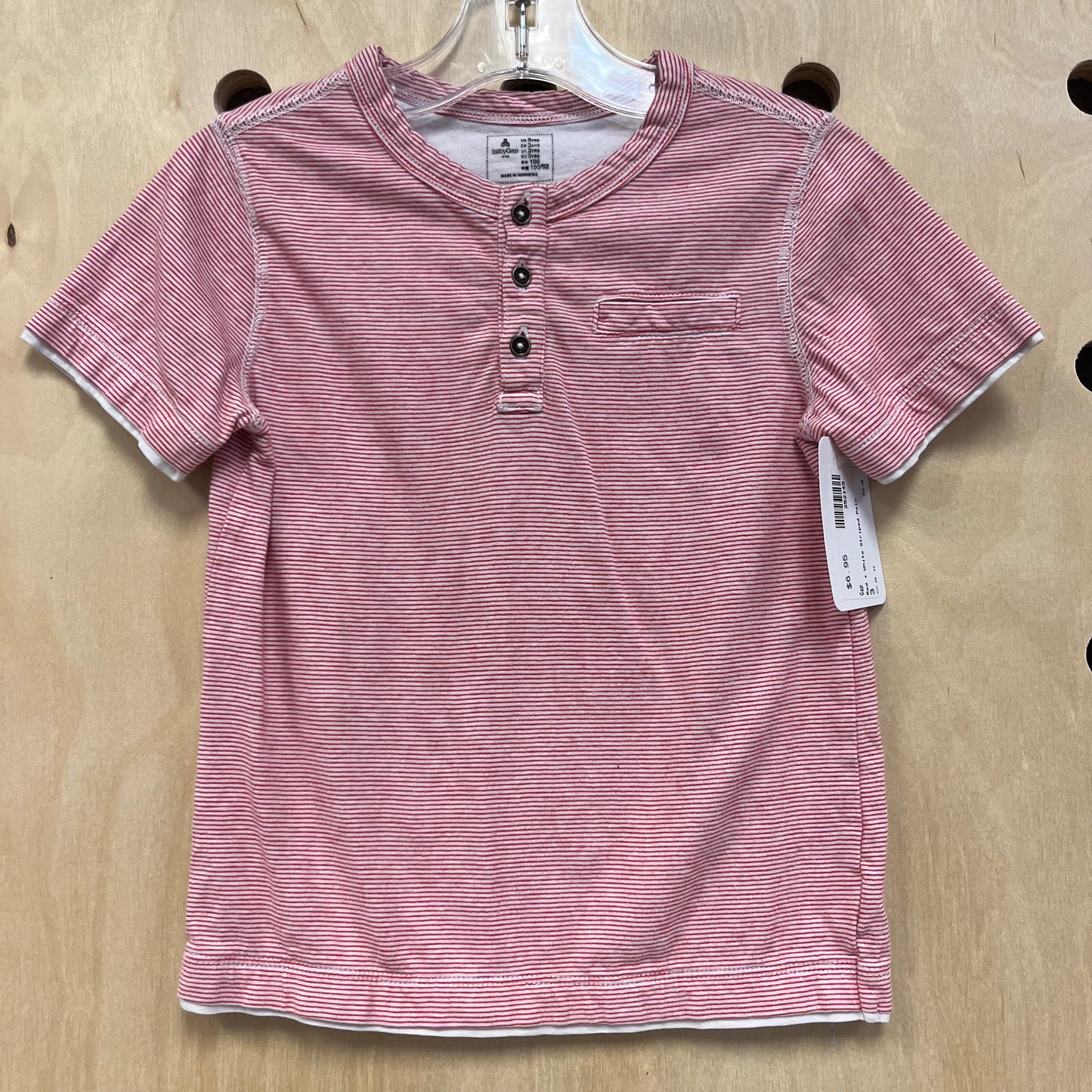 Red + White Striped Henley