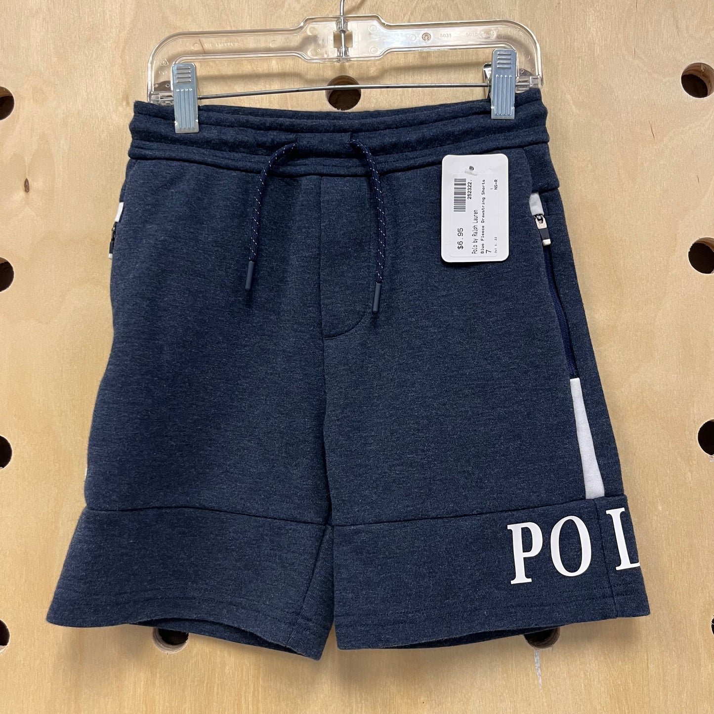 Blue Fleece Drawstring Shorts