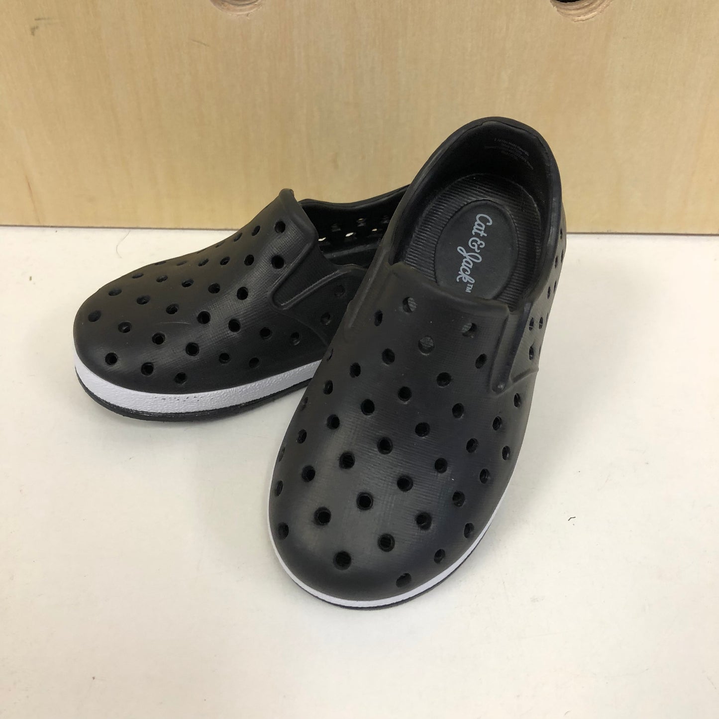 Black Rubber Slip Ons