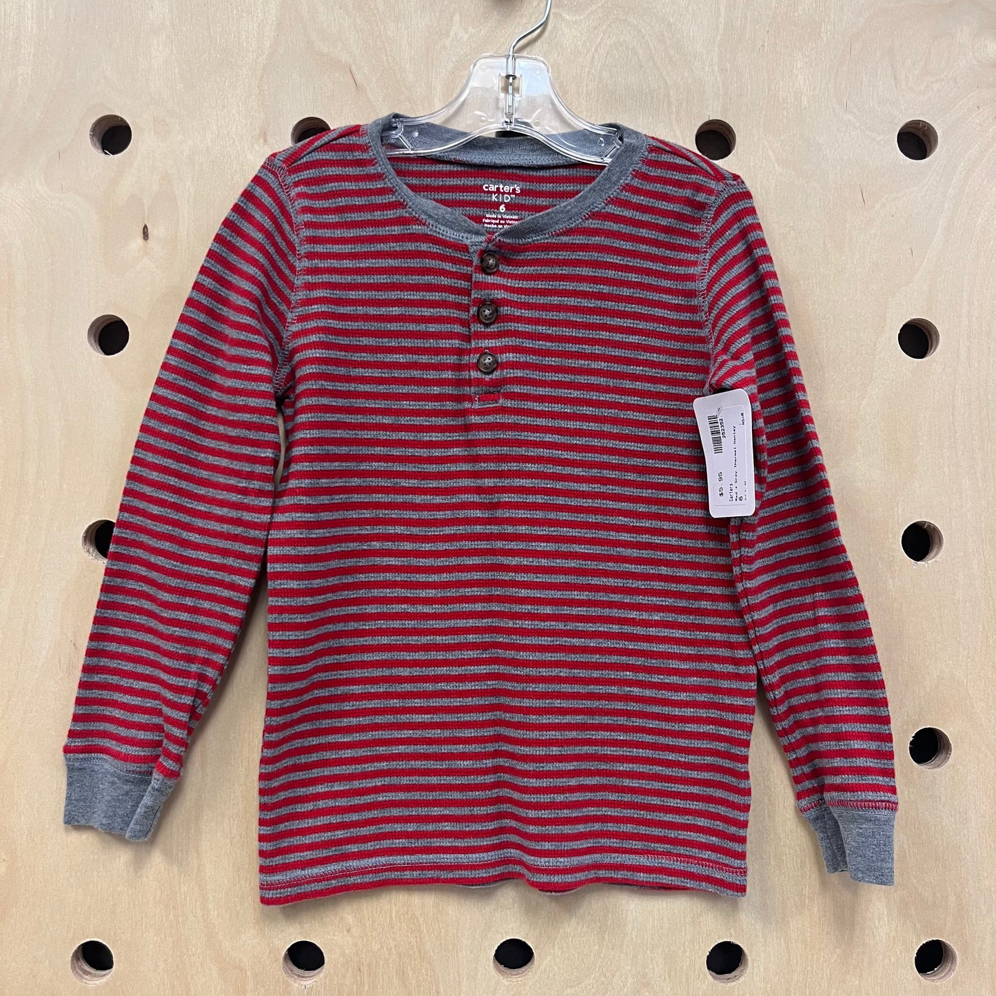Red + Grey Thermal Henley