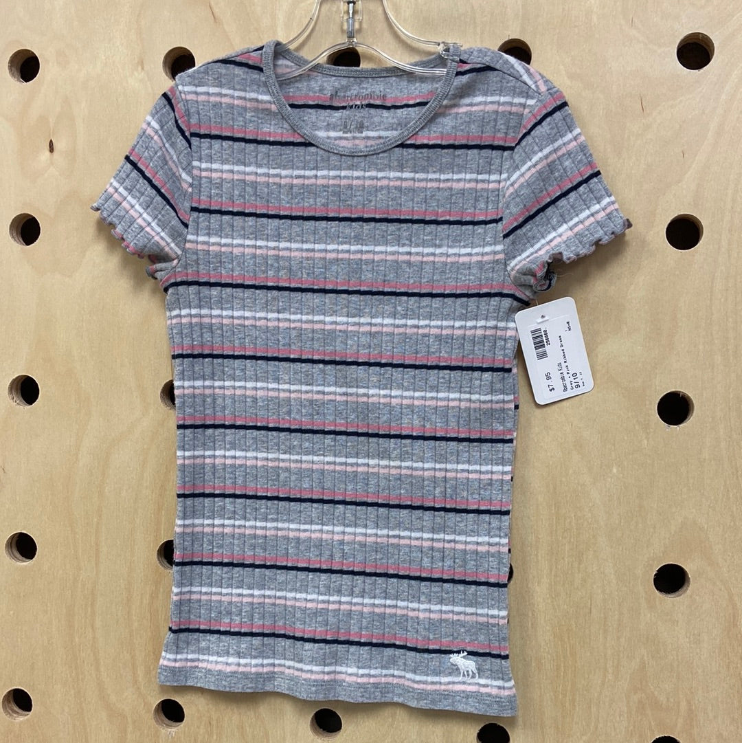Grey + Pink Ribbed Dress