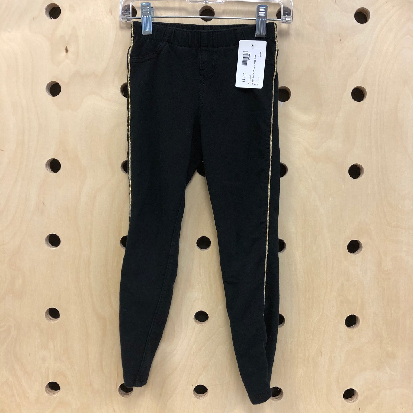 Black Gold Stripe Jeggings