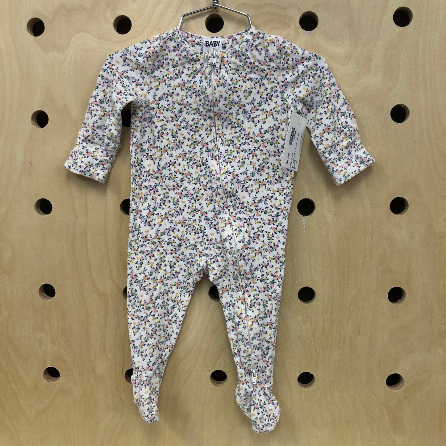 White Floral Zippered Sleeper