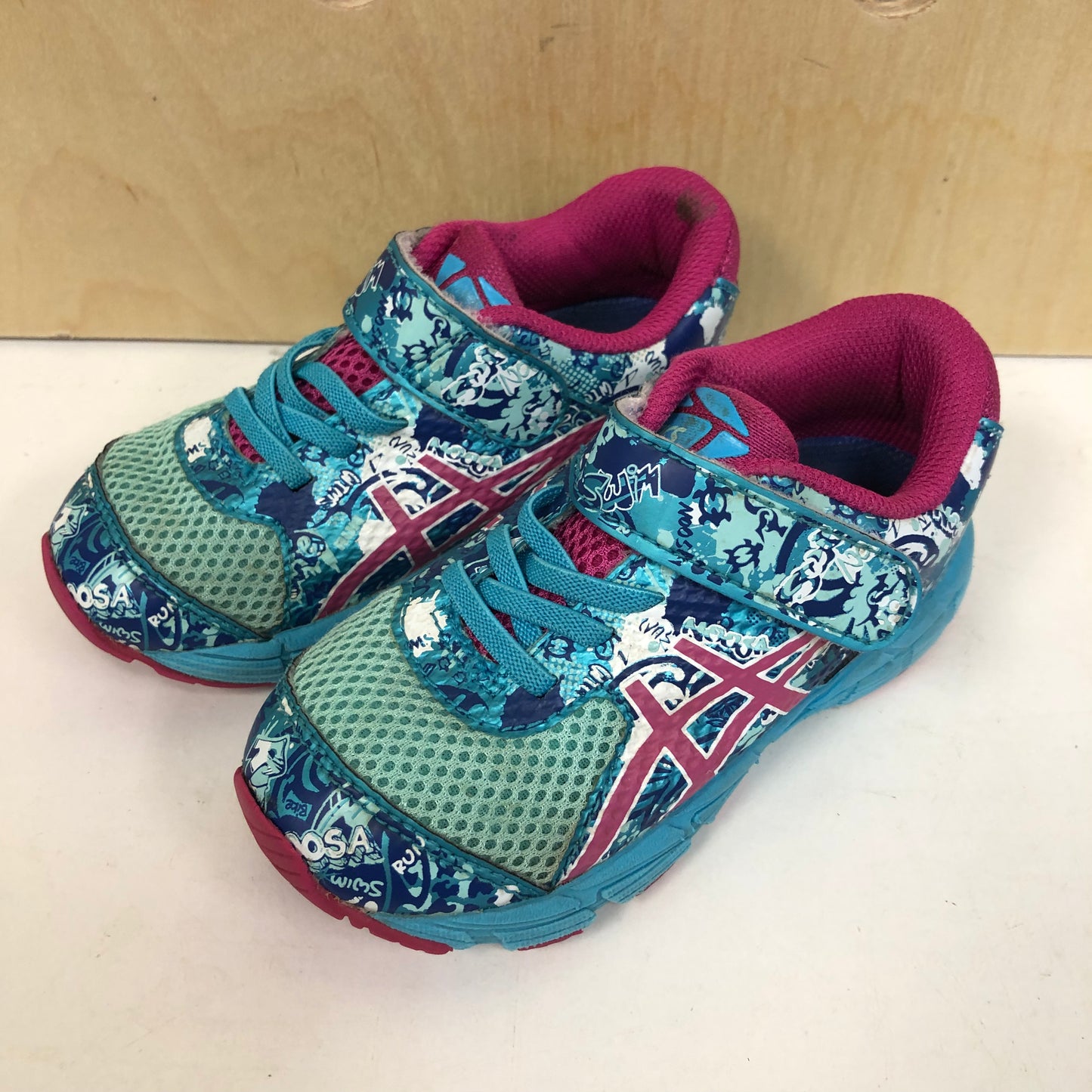 Blue + Pink Velcro Sneakers