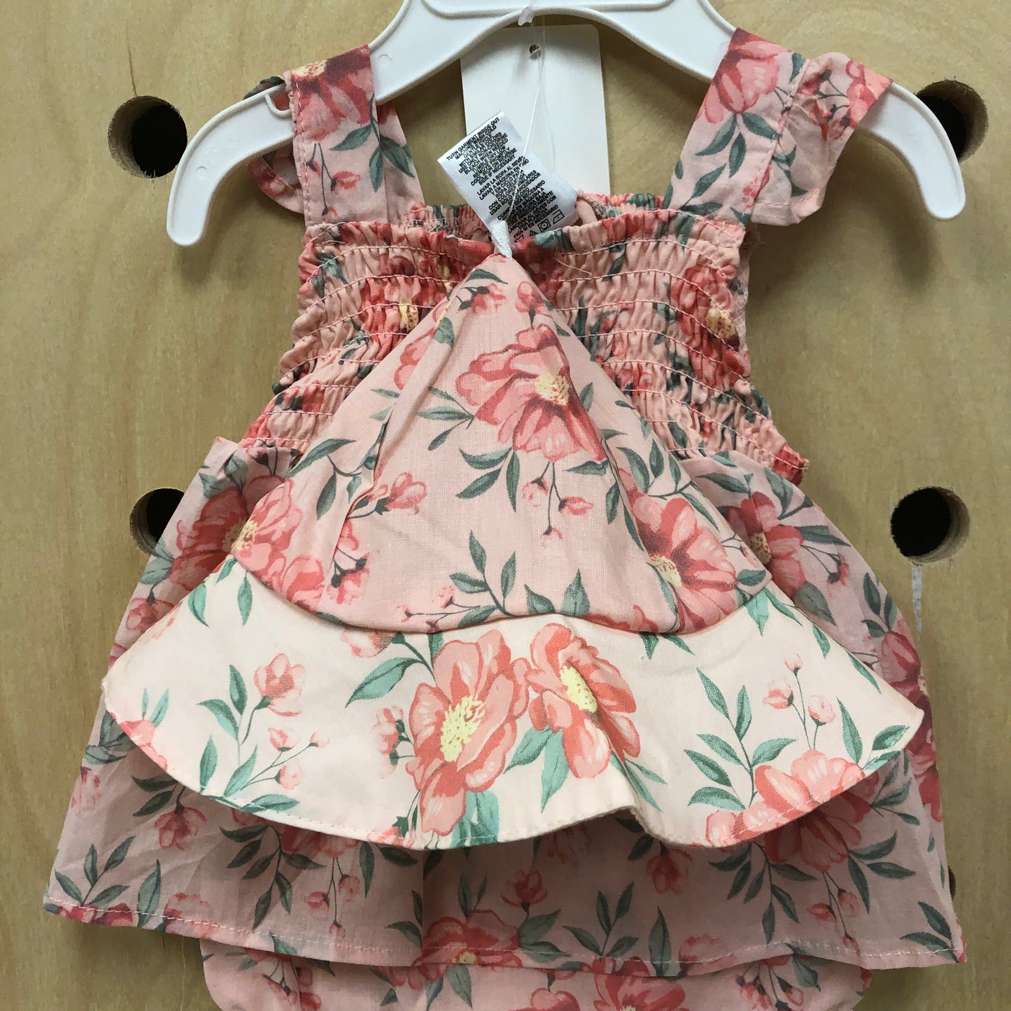 Pink Hibiscus Romper + Hat NEW