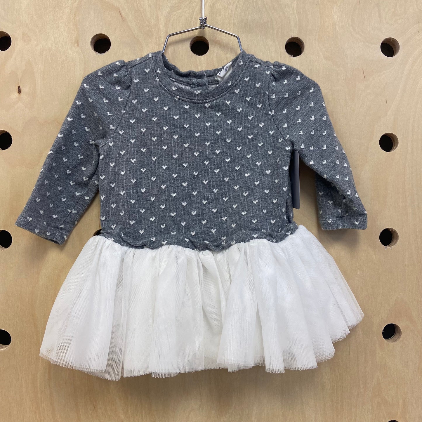 Grey Hearts Tulle Dress