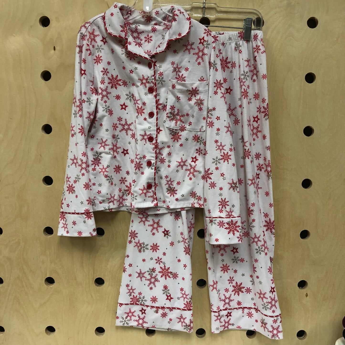 White + Red Snowflake Pajamas