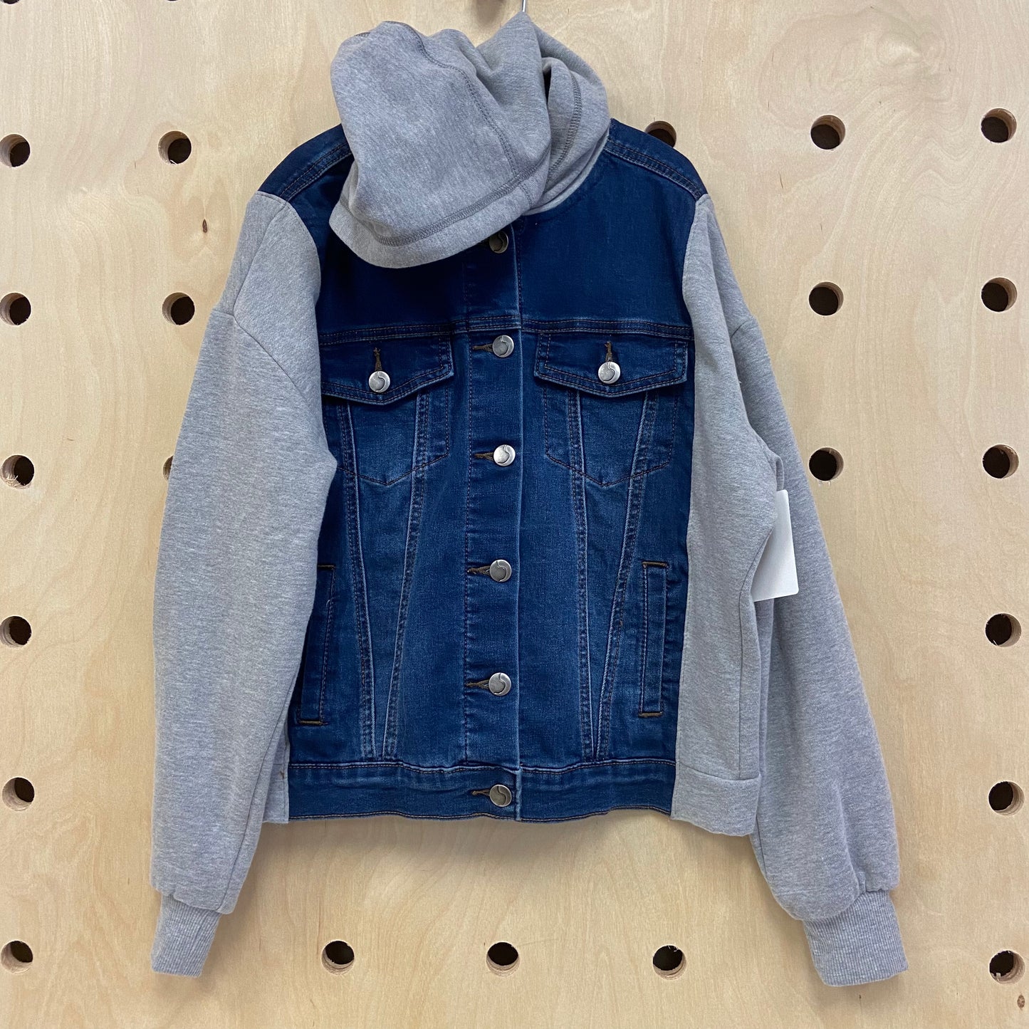 Soft Grey + Denim Hooded Jacke