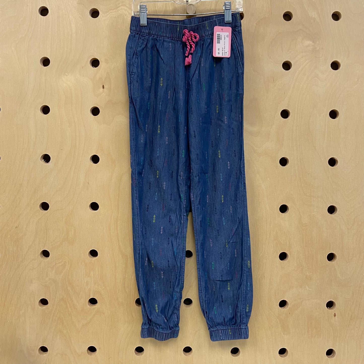Chambray Aztec Print Joggers