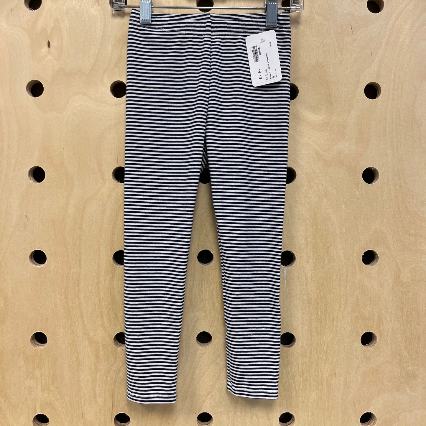 Navy Striped Leggings