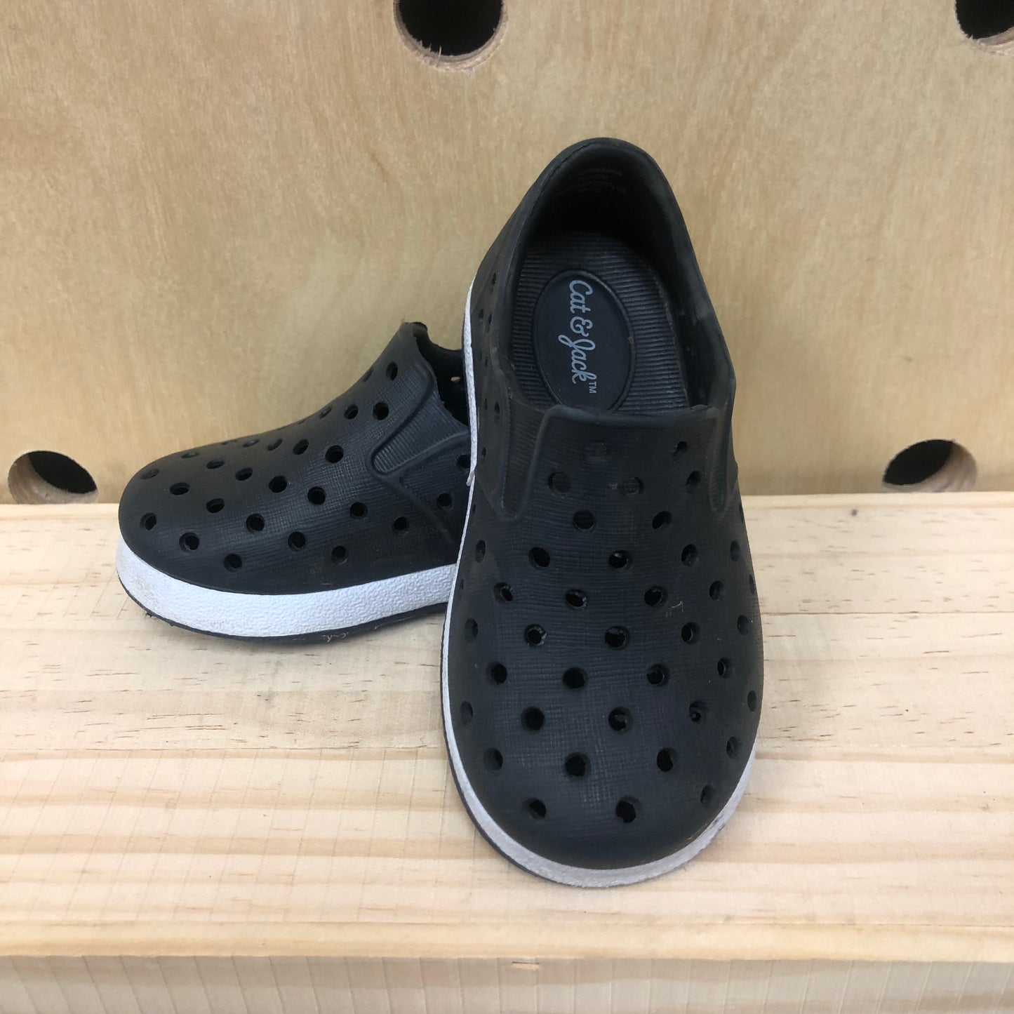 Black Rubber Slip Ons