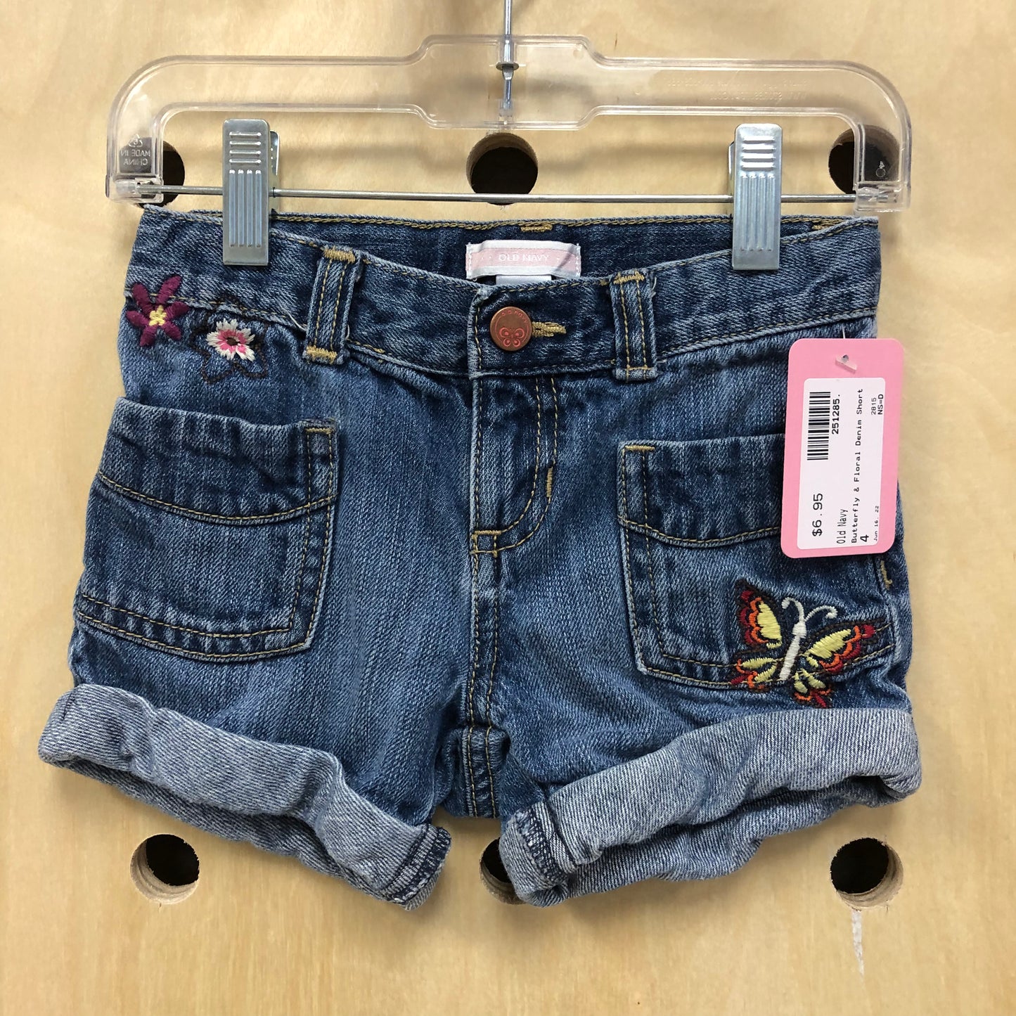 Butterfly & Floral Denim Short