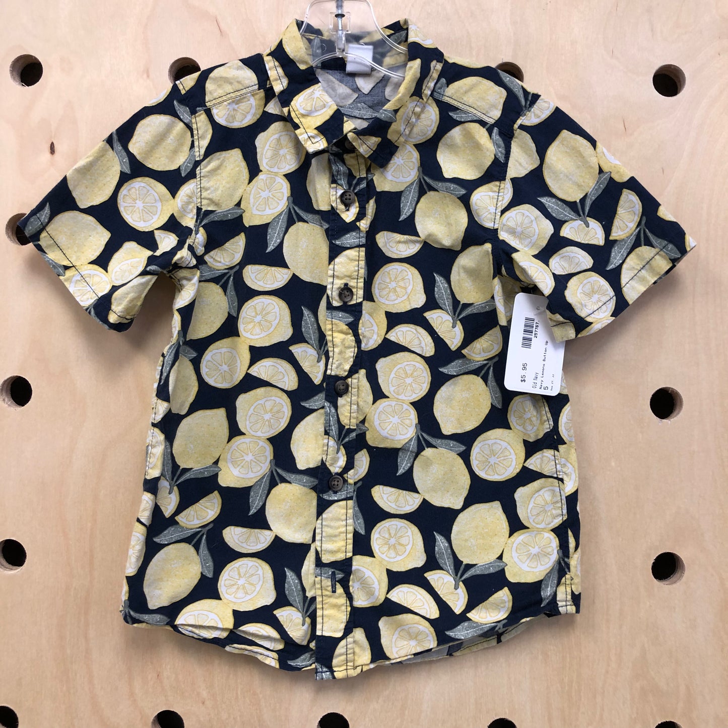 Navy Lemons Button Up