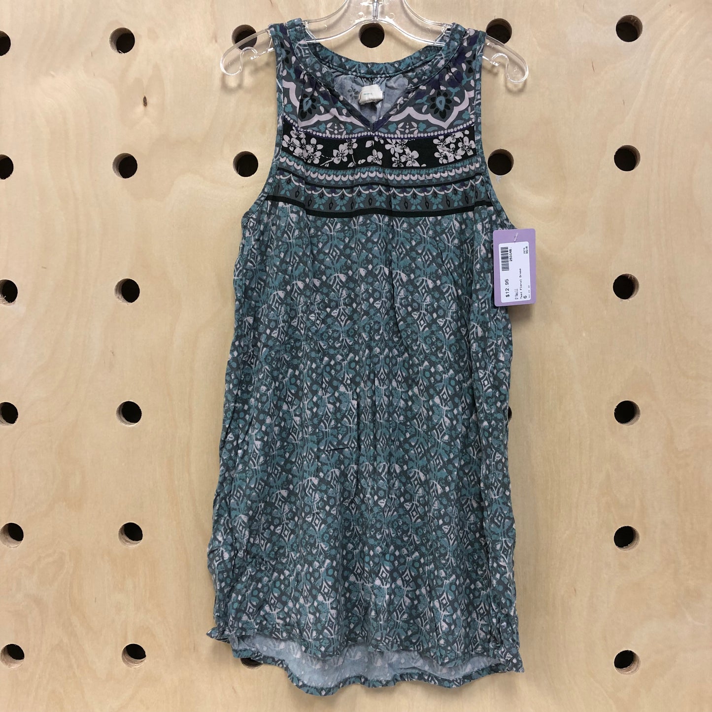 Teal Floral Dress