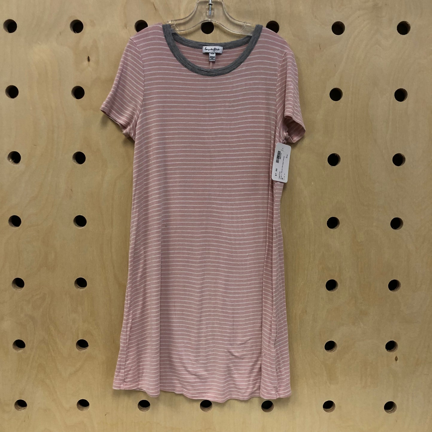 Pink + White Striped Dress