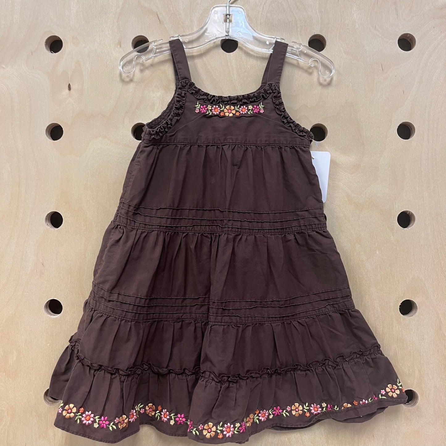 Brown Embroidered Dress