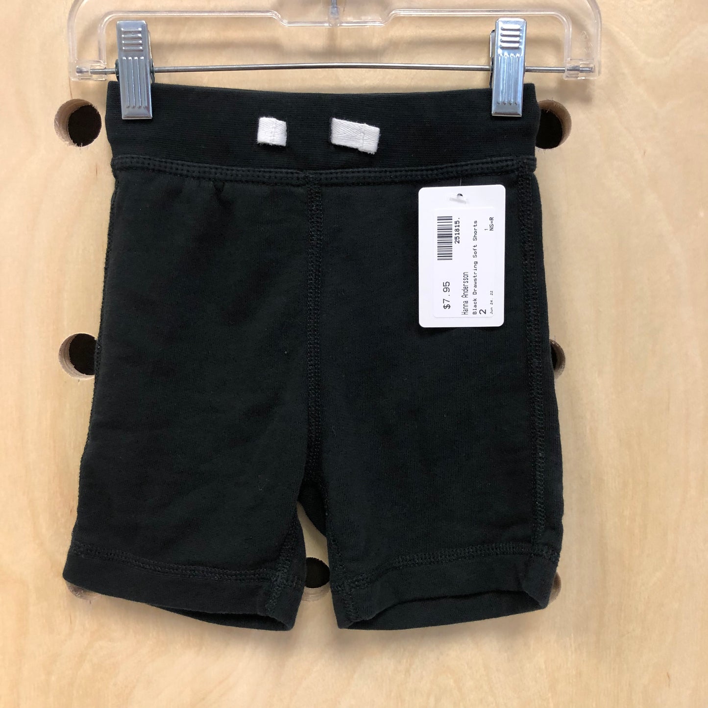 Black Drawstring Soft Shorts