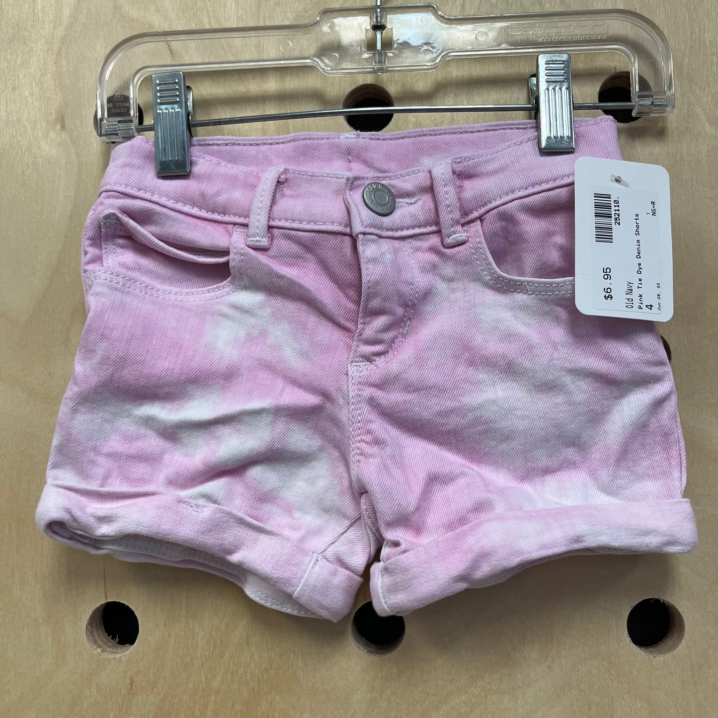 Pink Tie Dye Denim Shorts