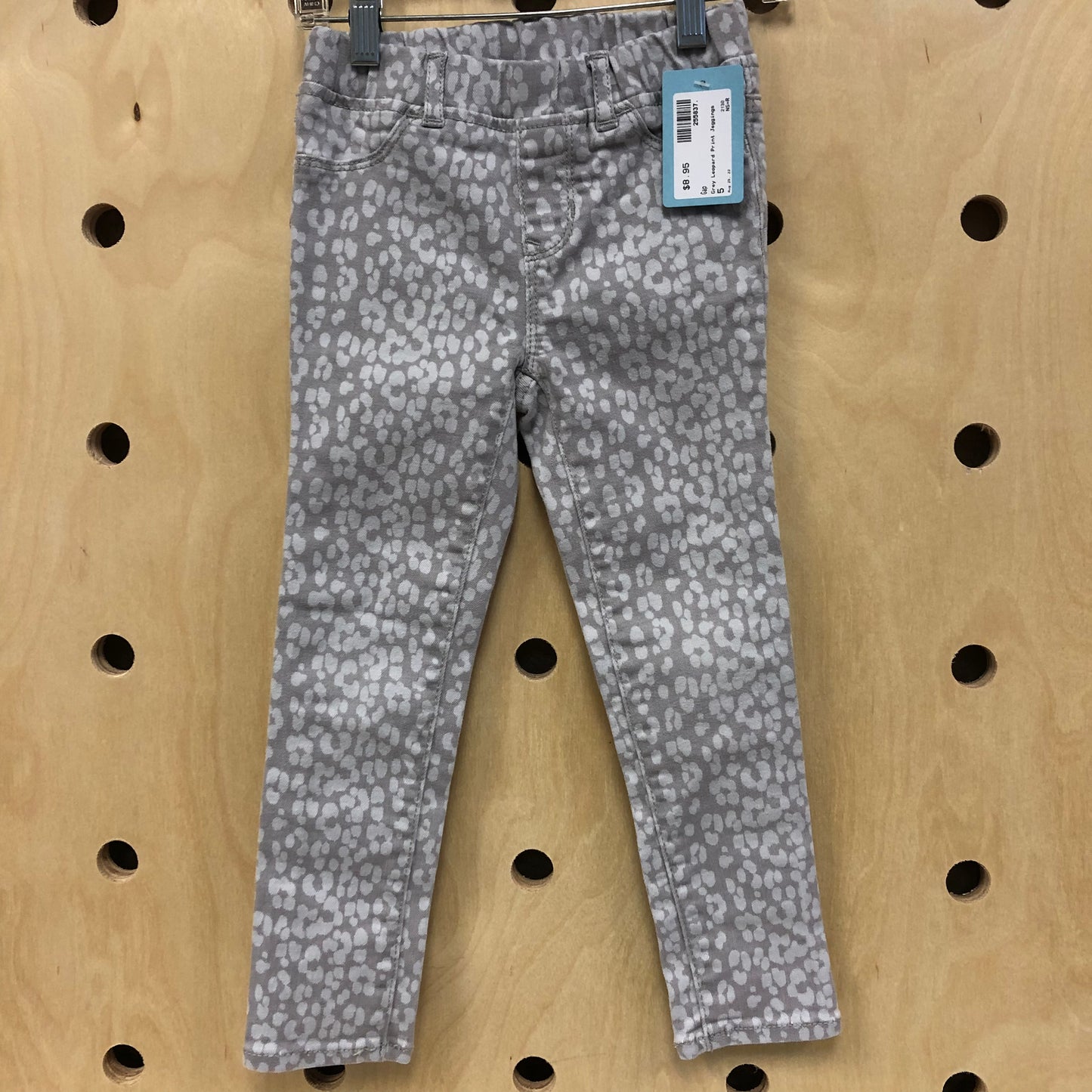 Grey Leopard Print Jeggings