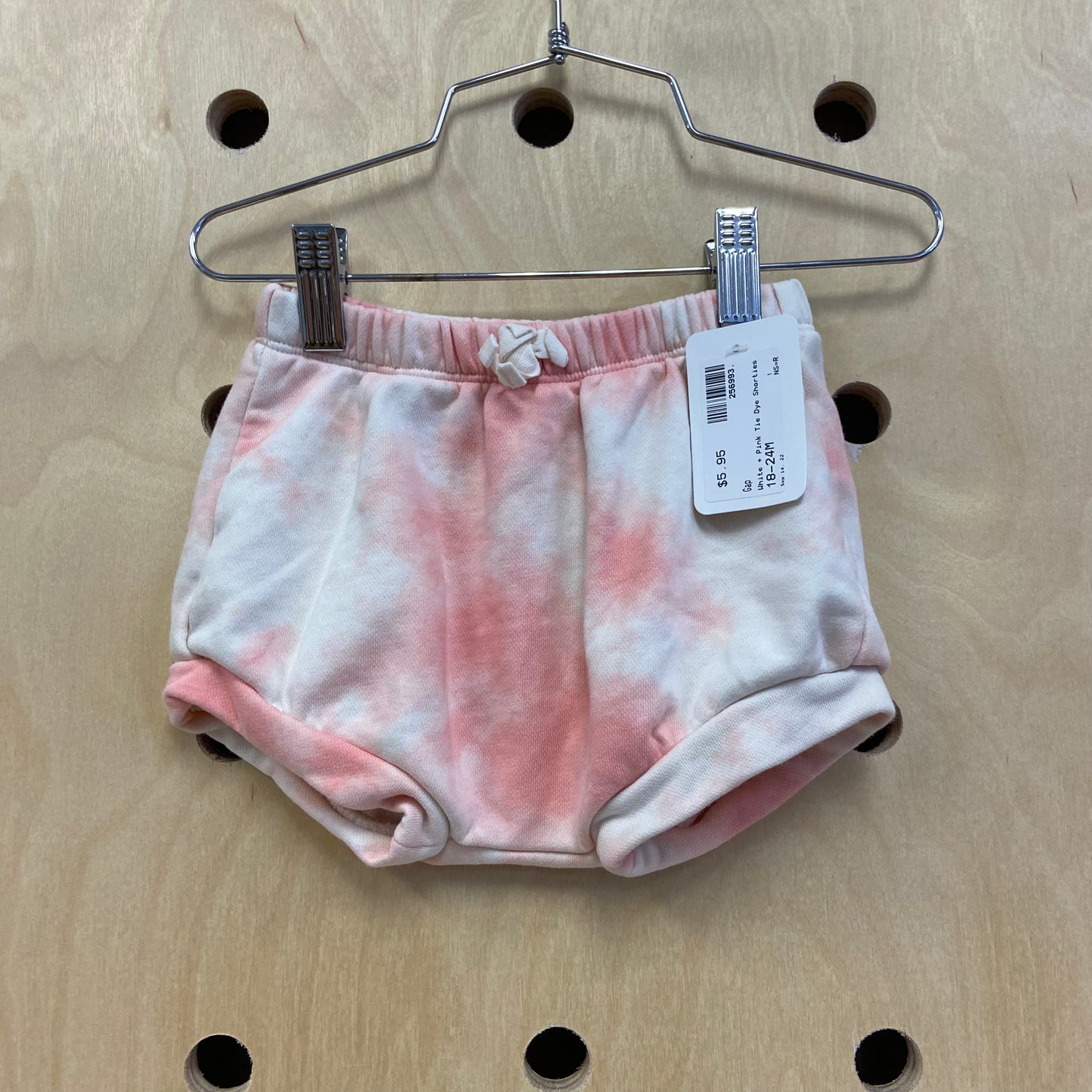 White + Pink Tie Dye Shorties