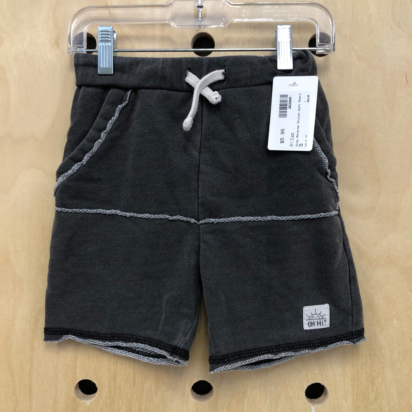 Grey Reverse Stitch Soft Short